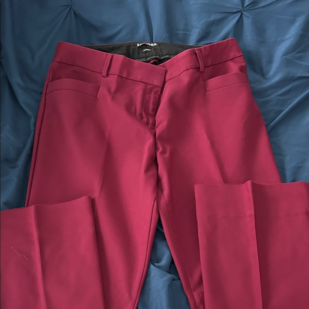 Express Women's Straight Leg Pants - Burgundy